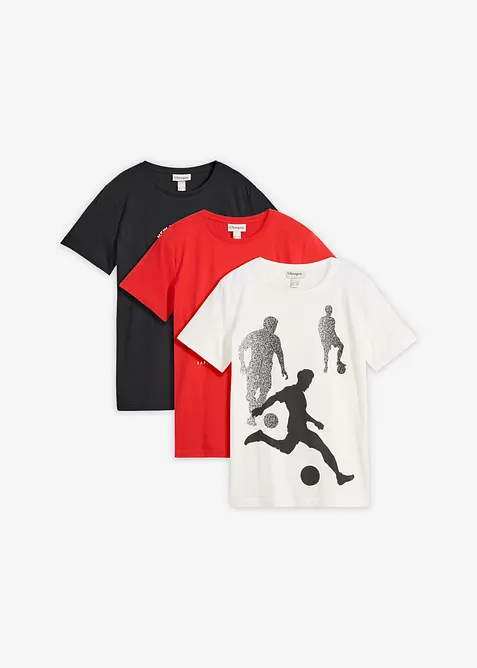 T-shirt av ekologisk bomull (3-pack), bonprix