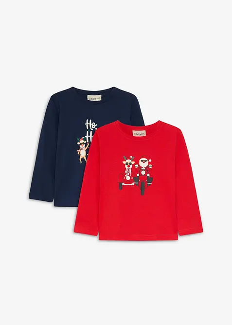 L&aring;ng&auml;rmad T-shirt i ekologisk bomull (2-pack), bonprix