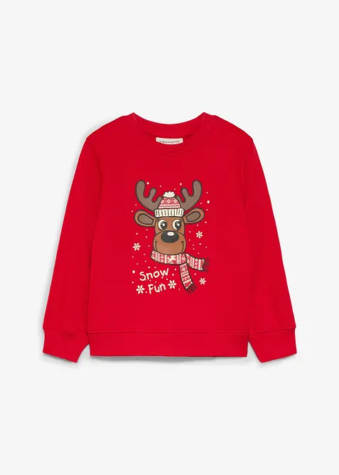 Sweatshirt i ekologisk bomull med julmotiv, bonprix