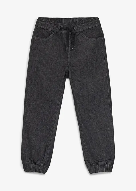Dra p&aring;-jeans i Regular Fit med jerseyfoder, bonprix