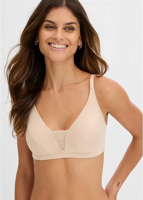 BH utan bygel, med ekologisk bomull (3-pack), bonprix