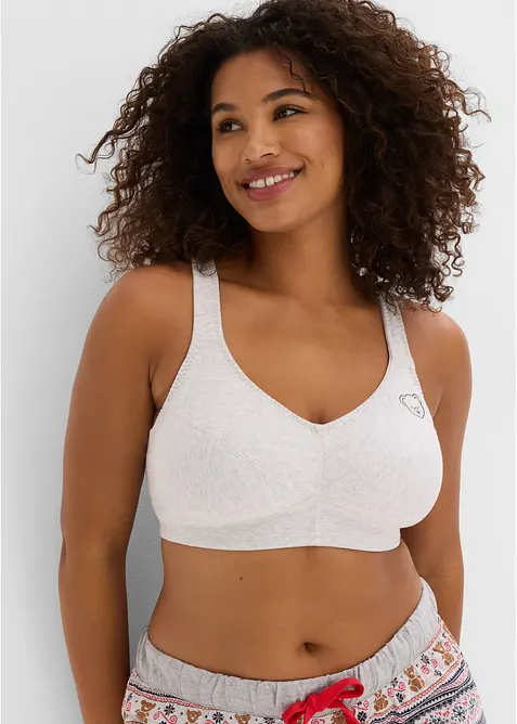 BH utan bygel med ekologisk bomull (2-pack), bonprix