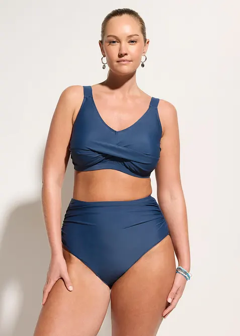 Bikini med l&auml;tt formande effekt och omlottdetalj (2 delar), bonprix