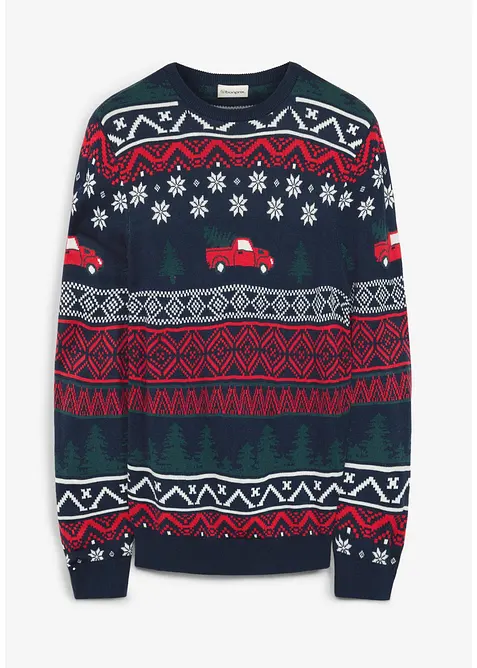 Finstickad tr&ouml;ja med julmotiv, bonprix