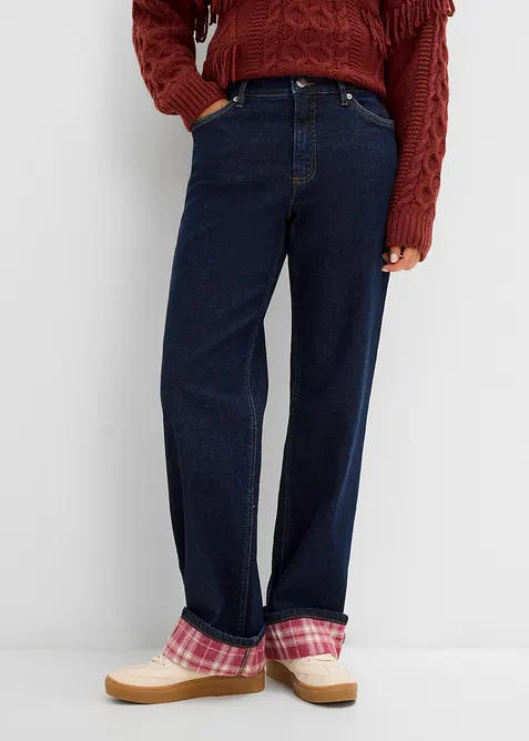 Jeans med h&ouml;g midja, Straight, bonprix