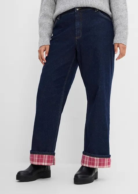 Jeans med h&ouml;g midja, Straight, bonprix