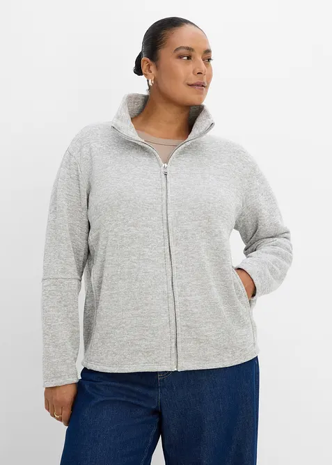 Fleecejacka med st&aring;krage, bonprix