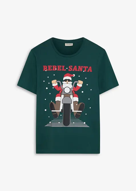 T-shirt med julmotiv i ekologisk bomull, bonprix