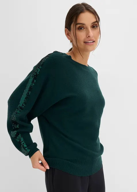 Finstickad tr&ouml;ja med paljetter, bonprix