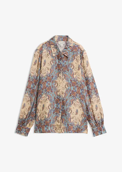Skjortblus i kupro och siden, bonprix