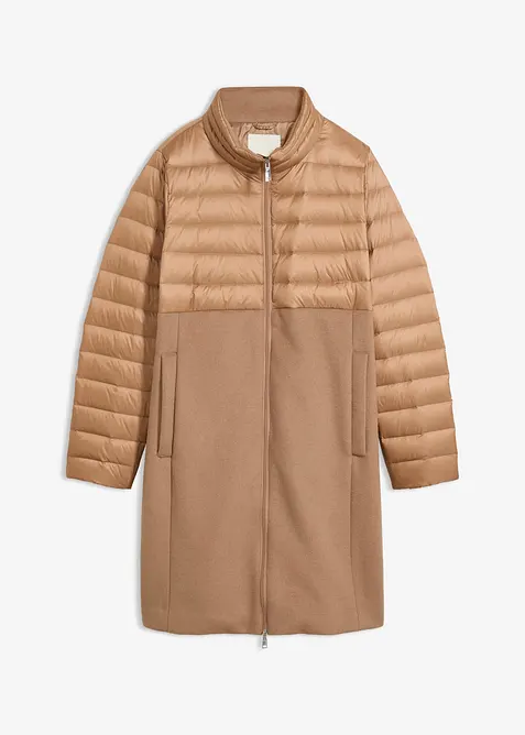 Dunkappa i materialmix med ull, bonprix