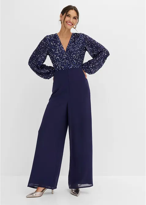 Jumpsuit med paljettbroderi, bonprix