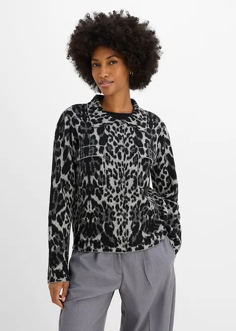 Jacquardm&ouml;nstrad cardigan, bonprix