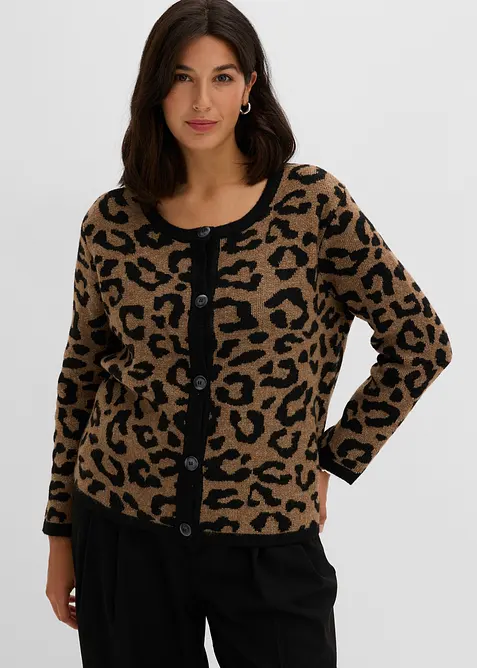 Jacquardm&ouml;nstrad cardigan, bonprix