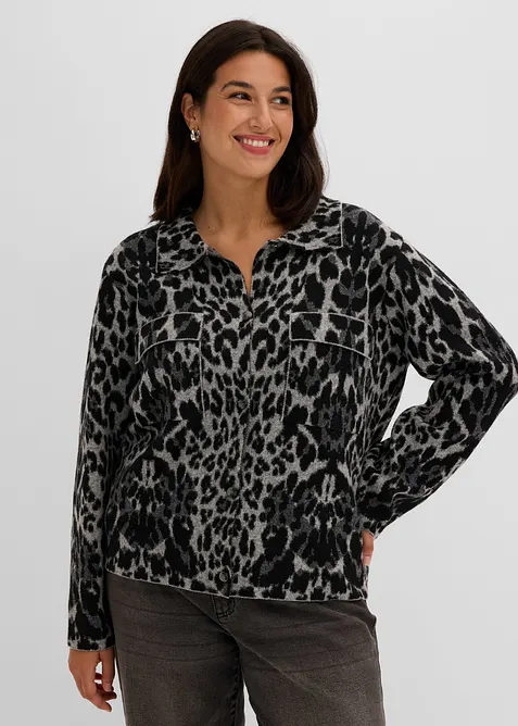 Jacquardm&ouml;nstrad cardigan, bonprix