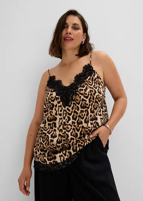 Bluslinne i fintr&aring;dig satin, bonprix