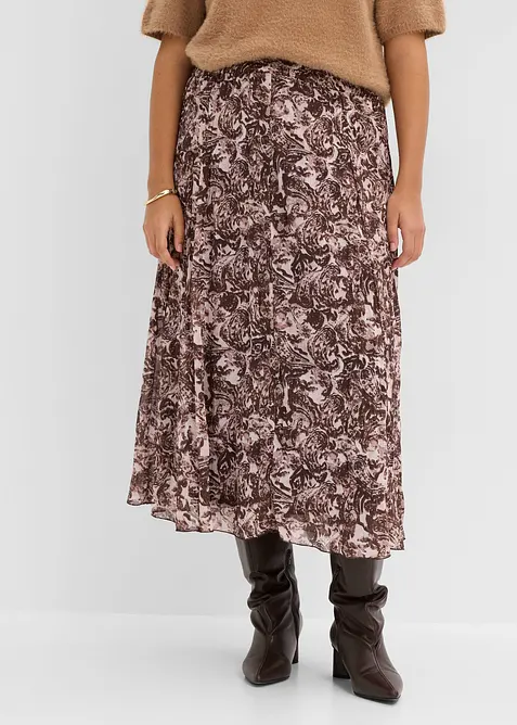 Chiffongkjol med krinklade effekter, bonprix