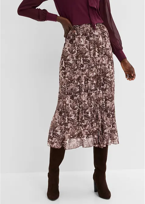 Chiffongkjol med krinklade effekter, bonprix