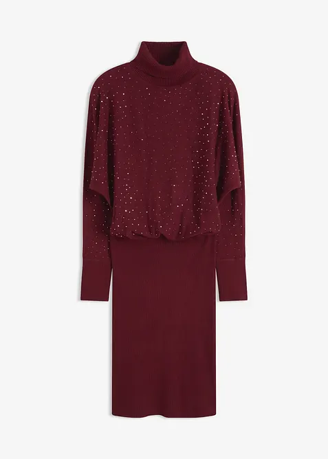 Stickad kl&auml;nning med glitterstenar, bonprix