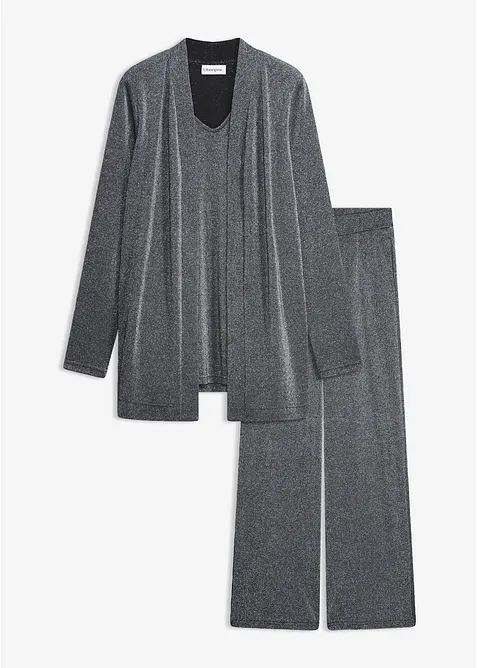 Glittrande topp och byxa (2 delar), bonprix