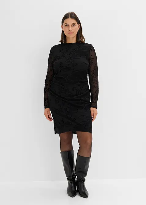 Jerseykl&auml;nning av tunn mesh, bonprix