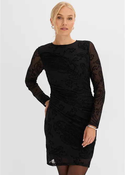 Jerseykl&auml;nning av tunn mesh, bonprix
