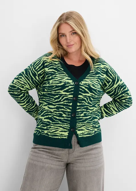 Jacquardm&ouml;nstrad cardigan, bonprix