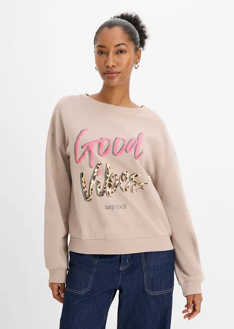 Sweatshirt i mjuk bomullsmix, bonprix