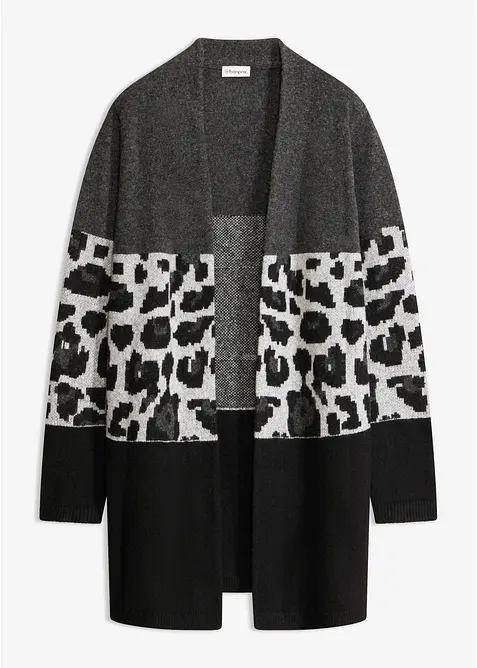 L&aring;ng cardigan med jacquardm&ouml;nster, bonprix