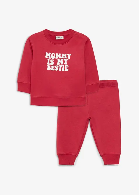 Sweatshirt och byxa av ekologisk bomull (2 delar), bonprix