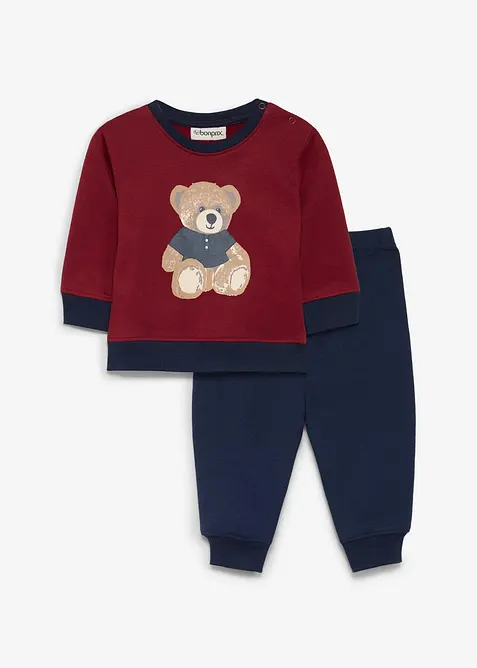 Sweatshirt och byxa av ekologisk bomull (2 delar), bonprix