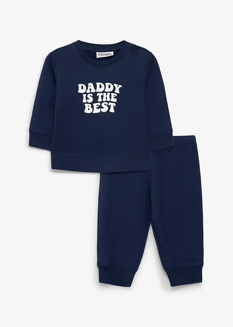 Sweatshirt och byxa av ekologisk bomull (2 delar), bonprix