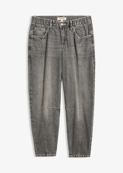 Barrel Jeans Mid Waist, cropped, bonprix