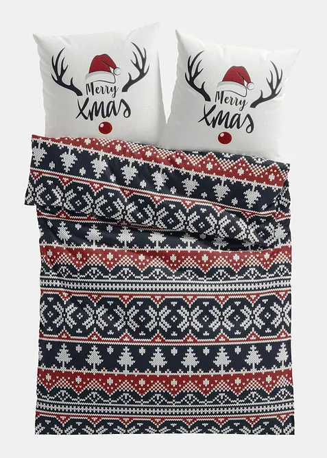 P&aring;slakanset i flanell med julmotiv, bonprix