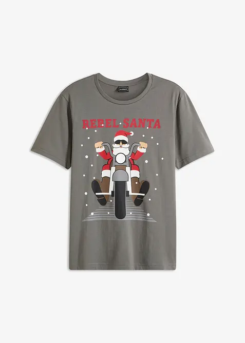 T-shirt med julmotiv i ekologisk bomull, bonprix