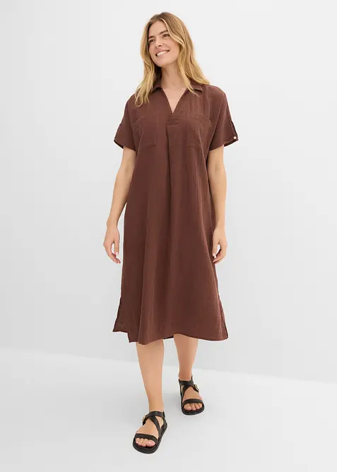 Kaftankl&auml;nning i bomullsmuslin, bonprix