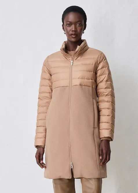 Dunkappa i materialmix med ull, bonprix
