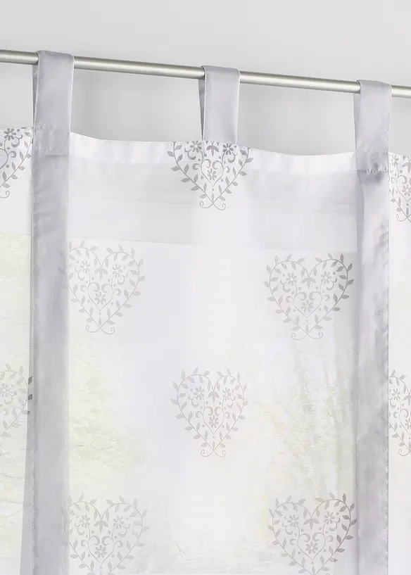 Hissgardin med hjärtmönster och återvunnen polyester, bonprix