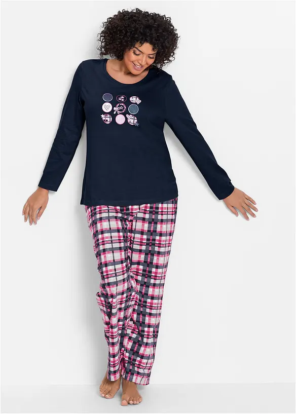 Pyjamas av ekologisk bomull, bonprix