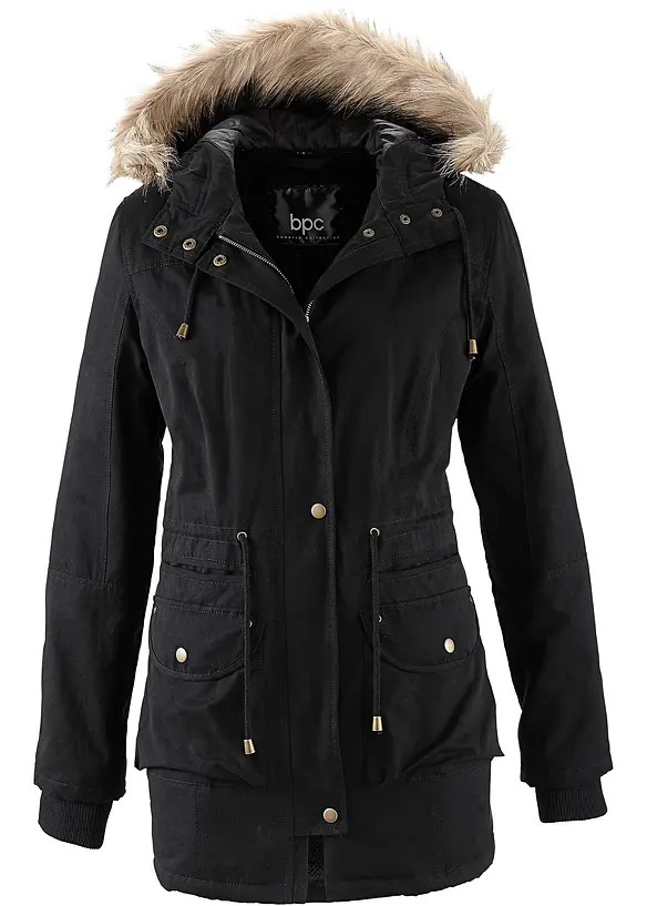 Kort parkas med teddypäls, bpc bonprix collection
