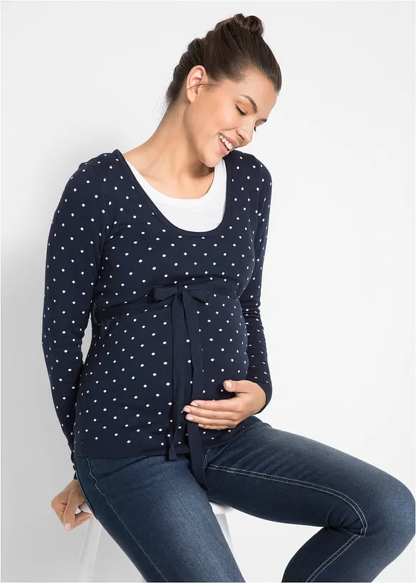 Mamma-/amningstr&ouml;ja av finstickat material, bonprix