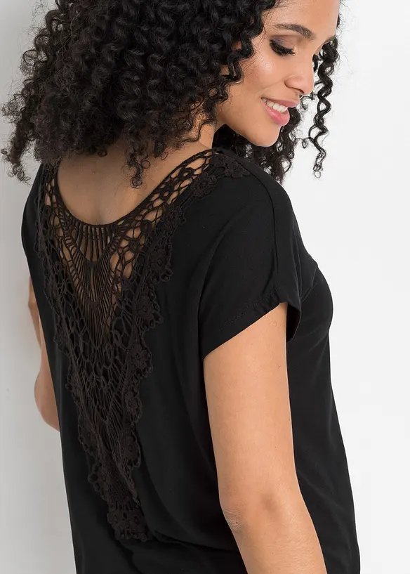 Topp med virkad infällning, bonprix