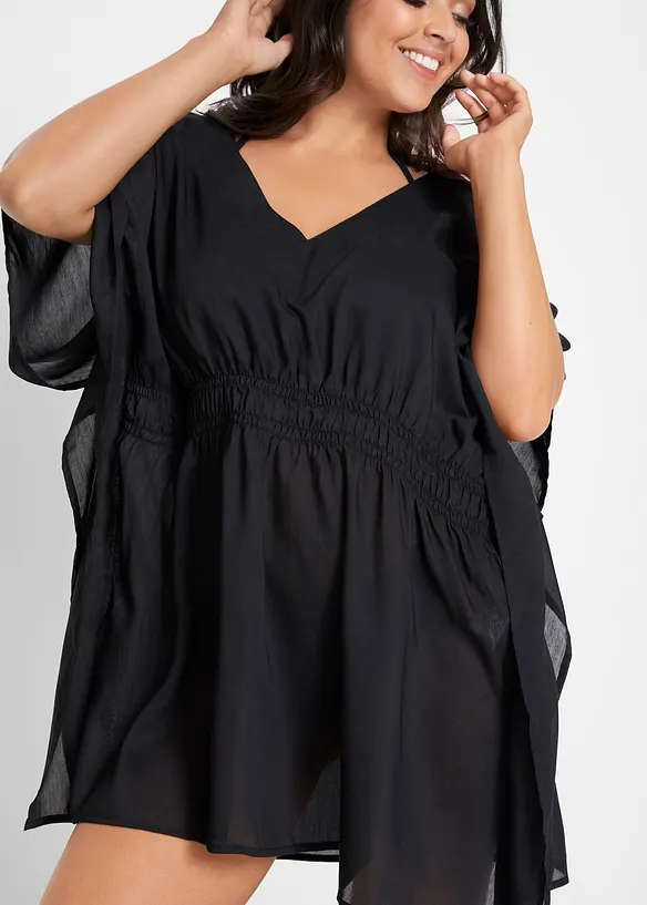 Transparent strandtunika med V-ringning, bonprix