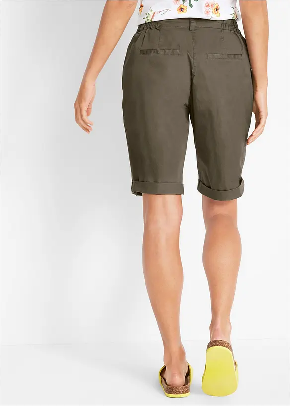 Papertouch-bermudas med bomull och bekväm midja, bonprix