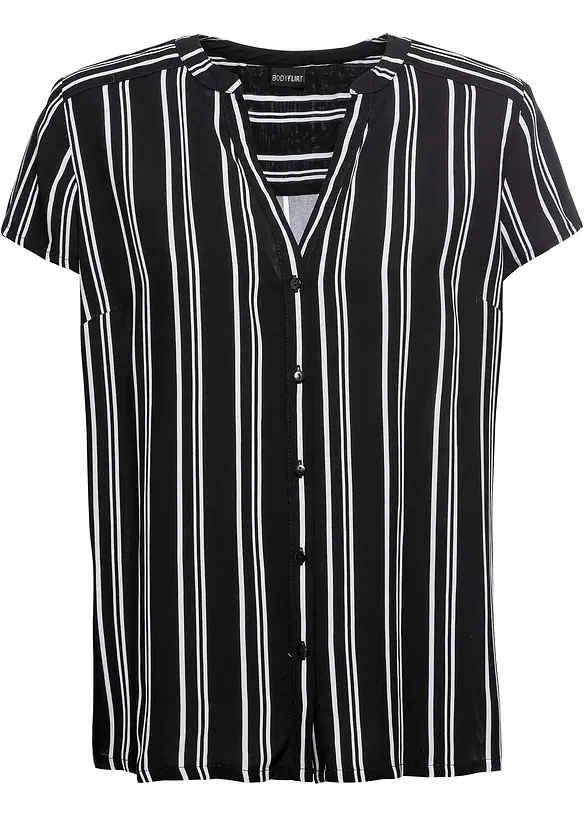 Kortärmad blus av ren viskos, bonprix