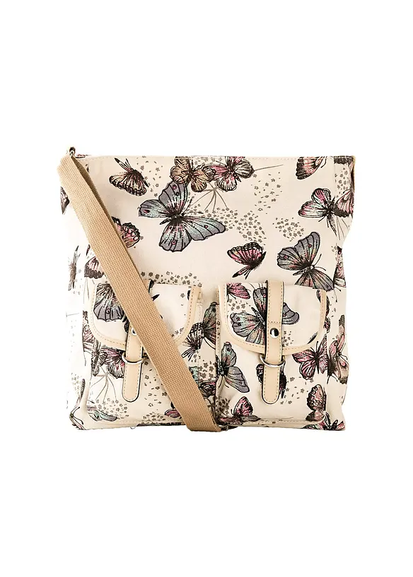 Axelremsväska i textilmaterial, bonprix