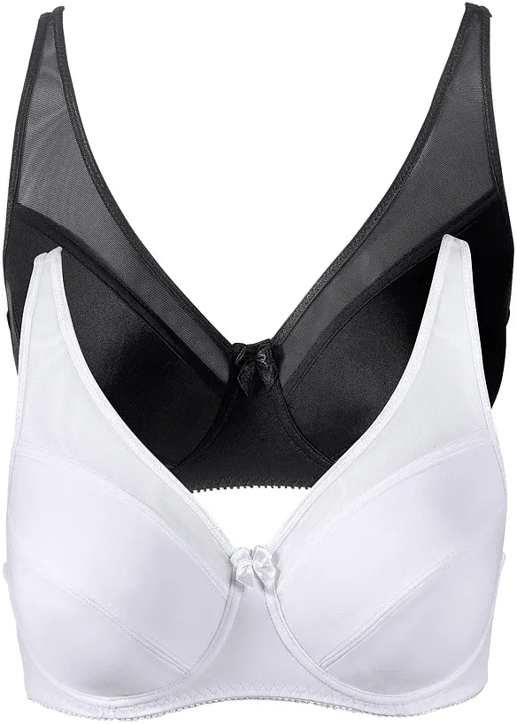 BH med bygel och mesh (2-pack), bonprix