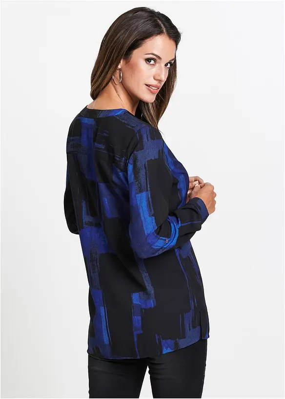 Mönstrad chiffongblus, bonprix