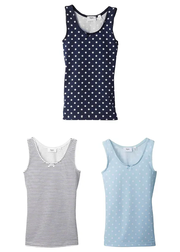 Linne med mjuk bomull (3-pack), bonprix