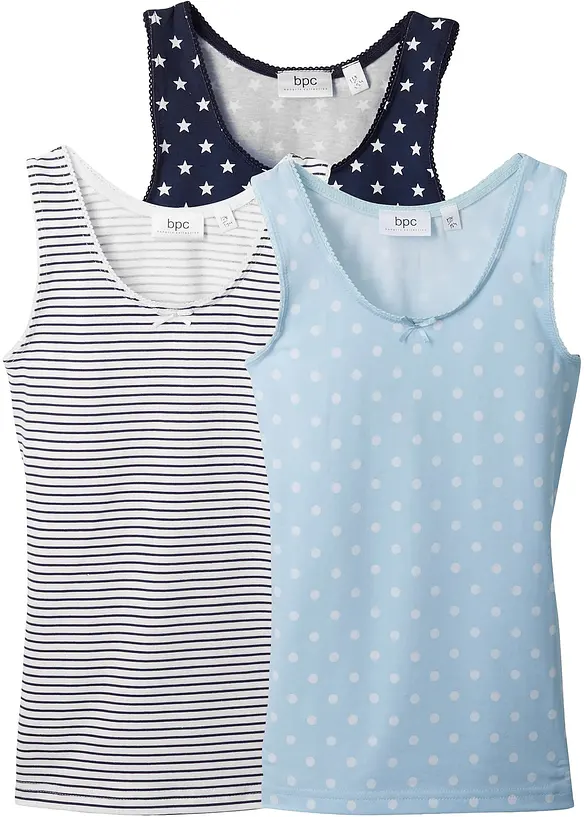 Linne med mjuk bomull (3-pack), bonprix